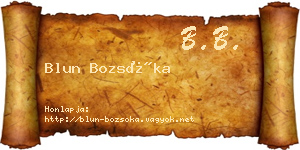 Blun Bozsóka névjegykártya